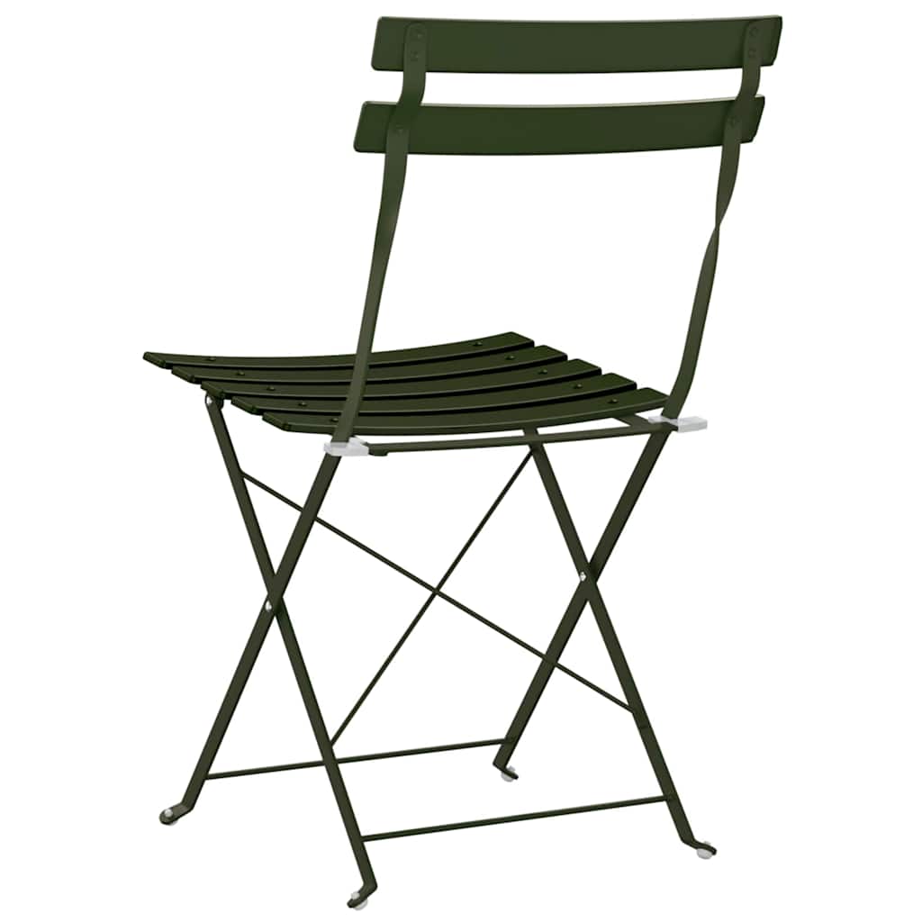 Garden Folding Chair Folding 2 pcs Green 42 x 46 x 82cm Steel